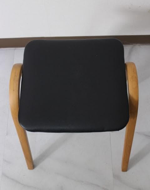 美品 秋田木工 スタッキング スツール チェア 椅子 曲木 ブラック ナチュラル