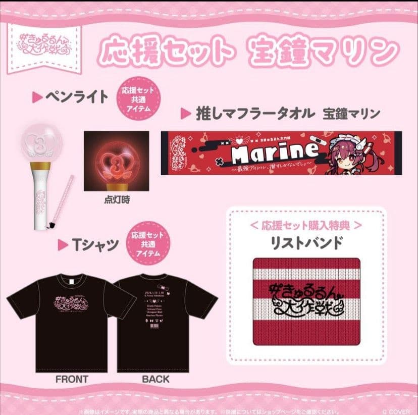きゃるるん大作戦　宝鐘マリン 応援セット＋ペンライトカバー3期生ライブ宝鐘マリン