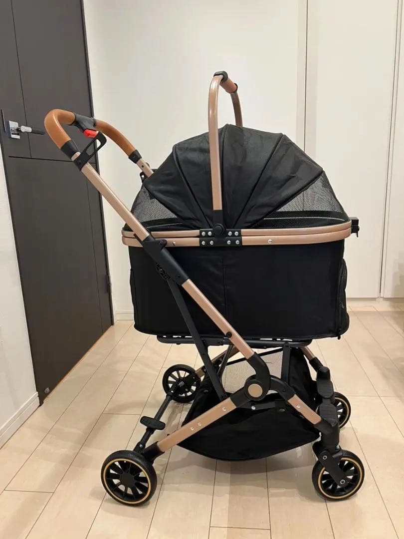 【新品・未使用】ペットカート 黒 分離型 犬猫 バギー 耐荷重20㎏ 折畳み