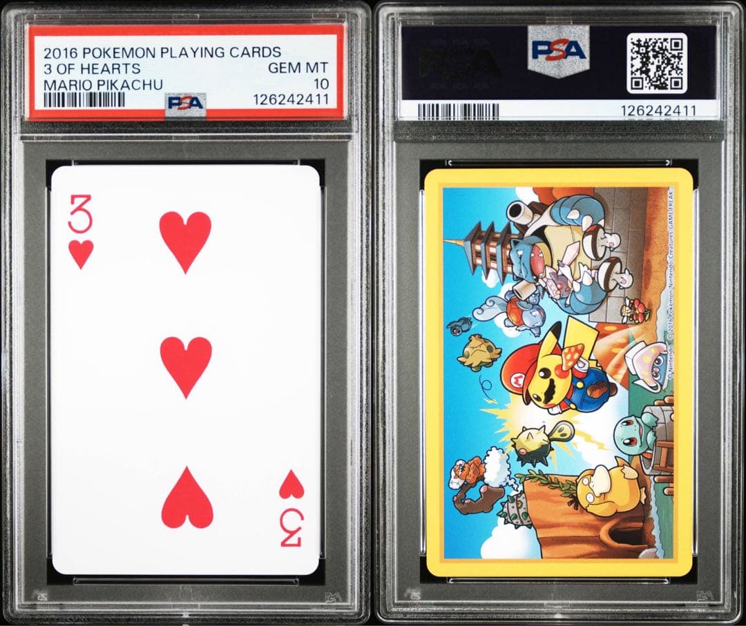 【PSA10】ポケモン×任天堂　2016年　マリオピカチュウ トランプハート3
