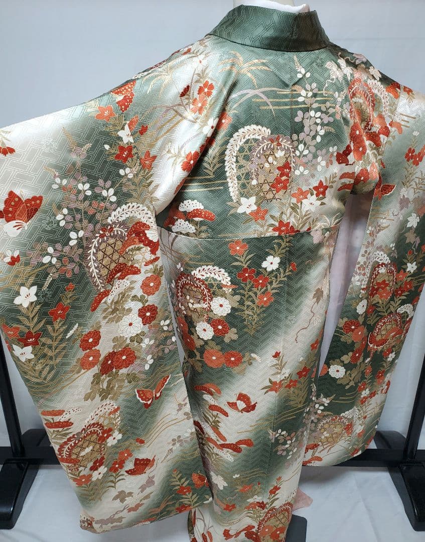 振袖　1395-43　作家物　高級正絹　成人式　友禅染　身丈154cm　在庫処分