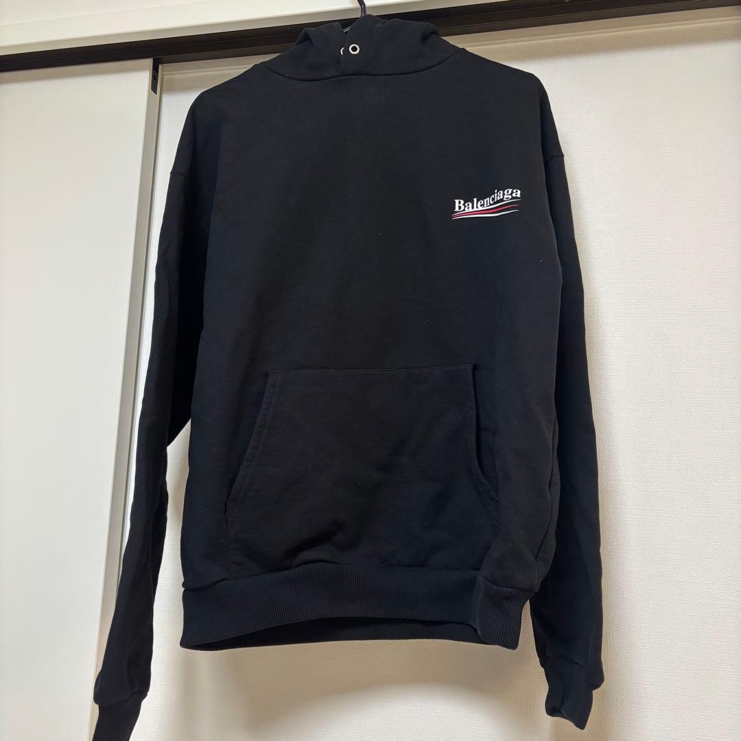 正規品　Balenciaga ブラック パーカー フード付き