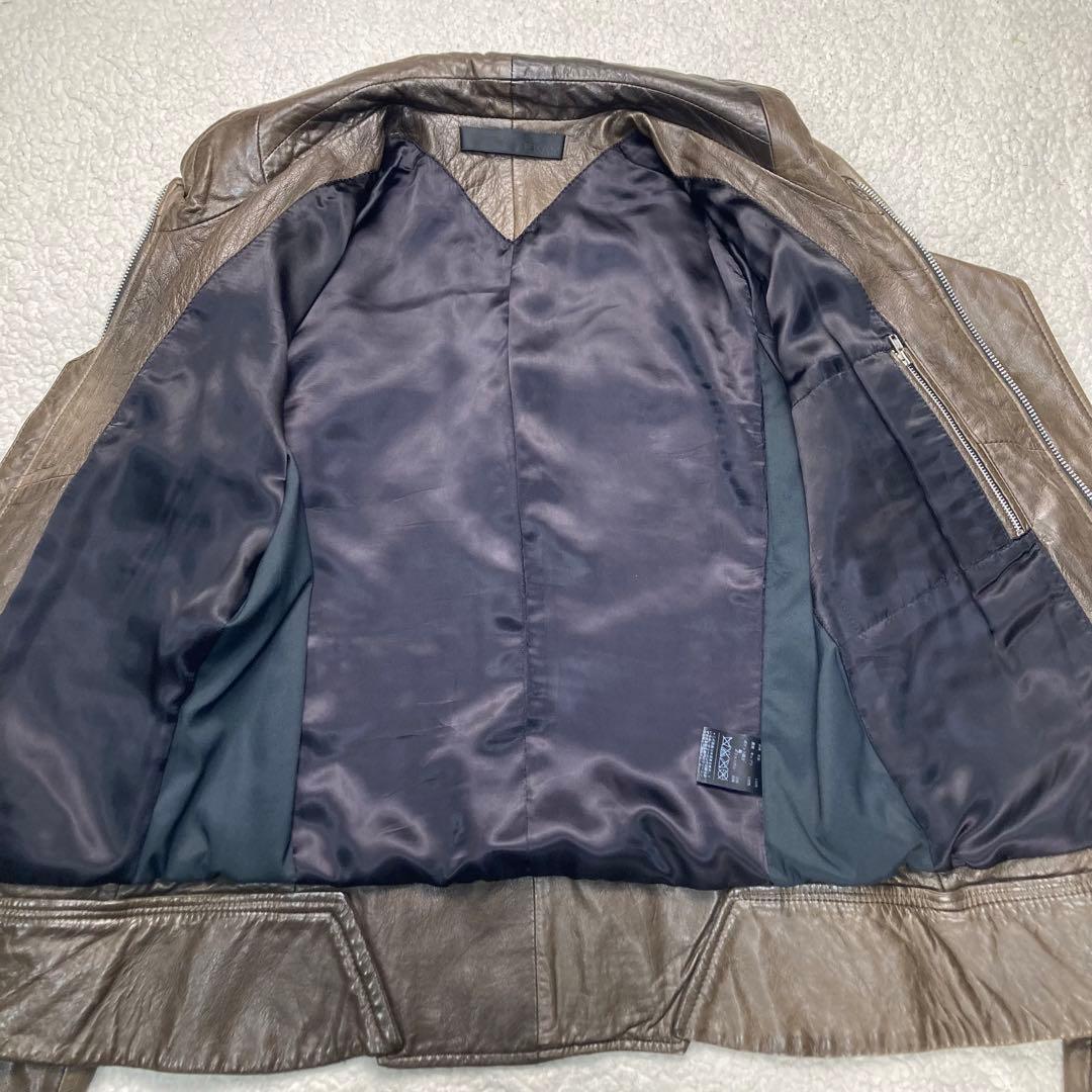 【レアカラー】EKAM ラムレザー シングルライダース 短丈 羊皮 軽量 Ｍ