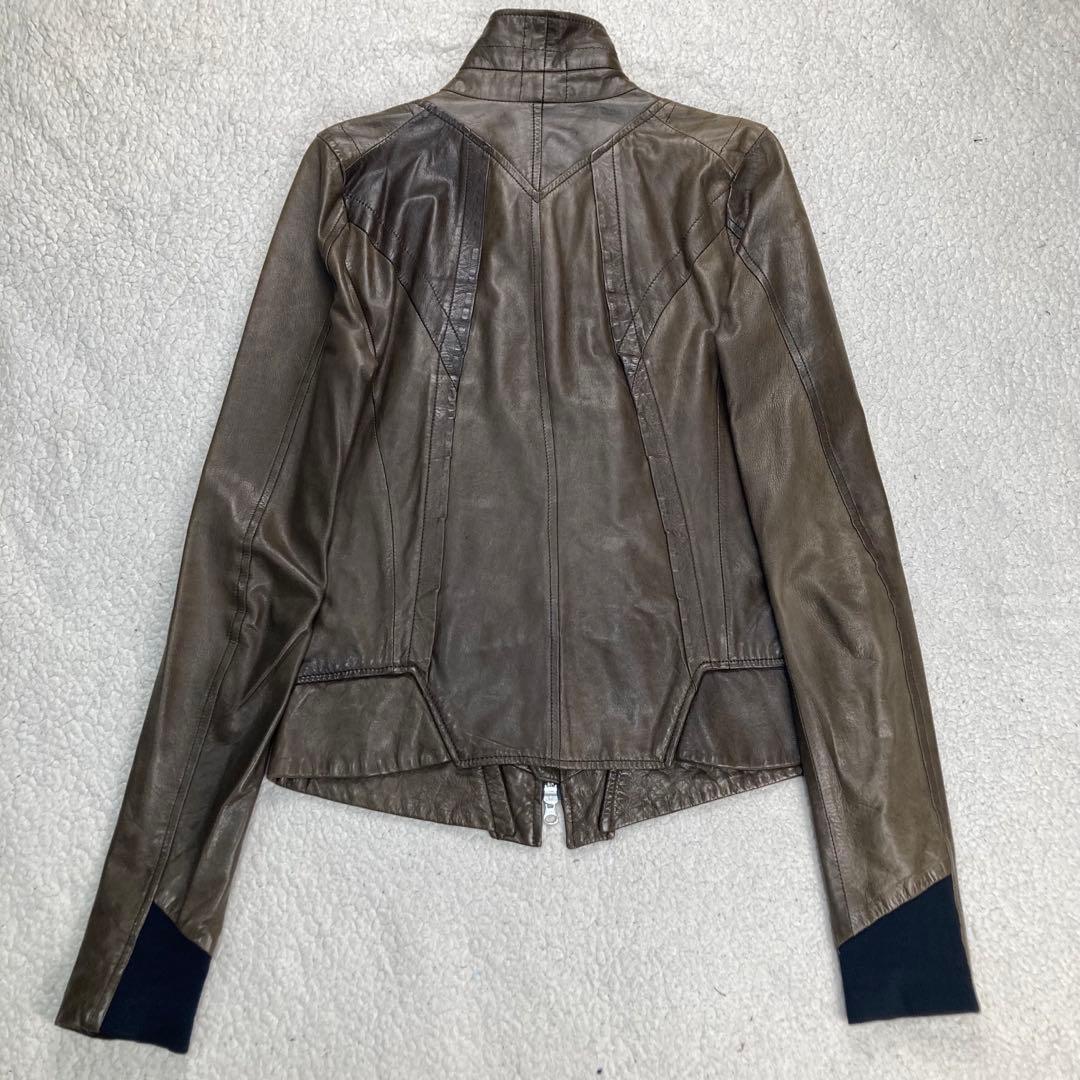 【レアカラー】EKAM ラムレザー シングルライダース 短丈 羊皮 軽量 Ｍ