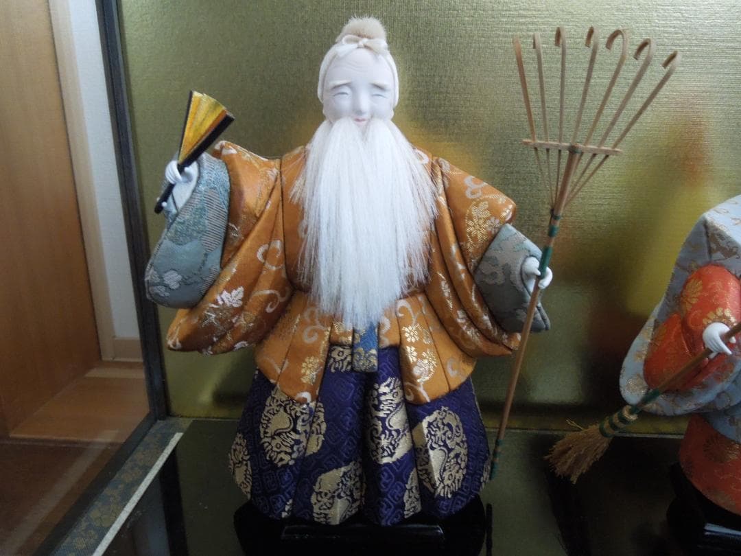 古今人形　高砂　 真多呂作　伝統工芸　 ディスプレイケース付き