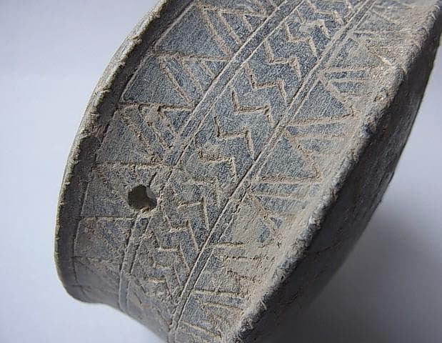 ★Z0909★ 古代　石器　彫刻石　オイルランプ　繊細彫刻　灯火器