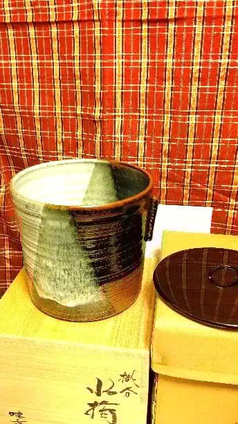 水指、掛分け耳付、味舌隆司作