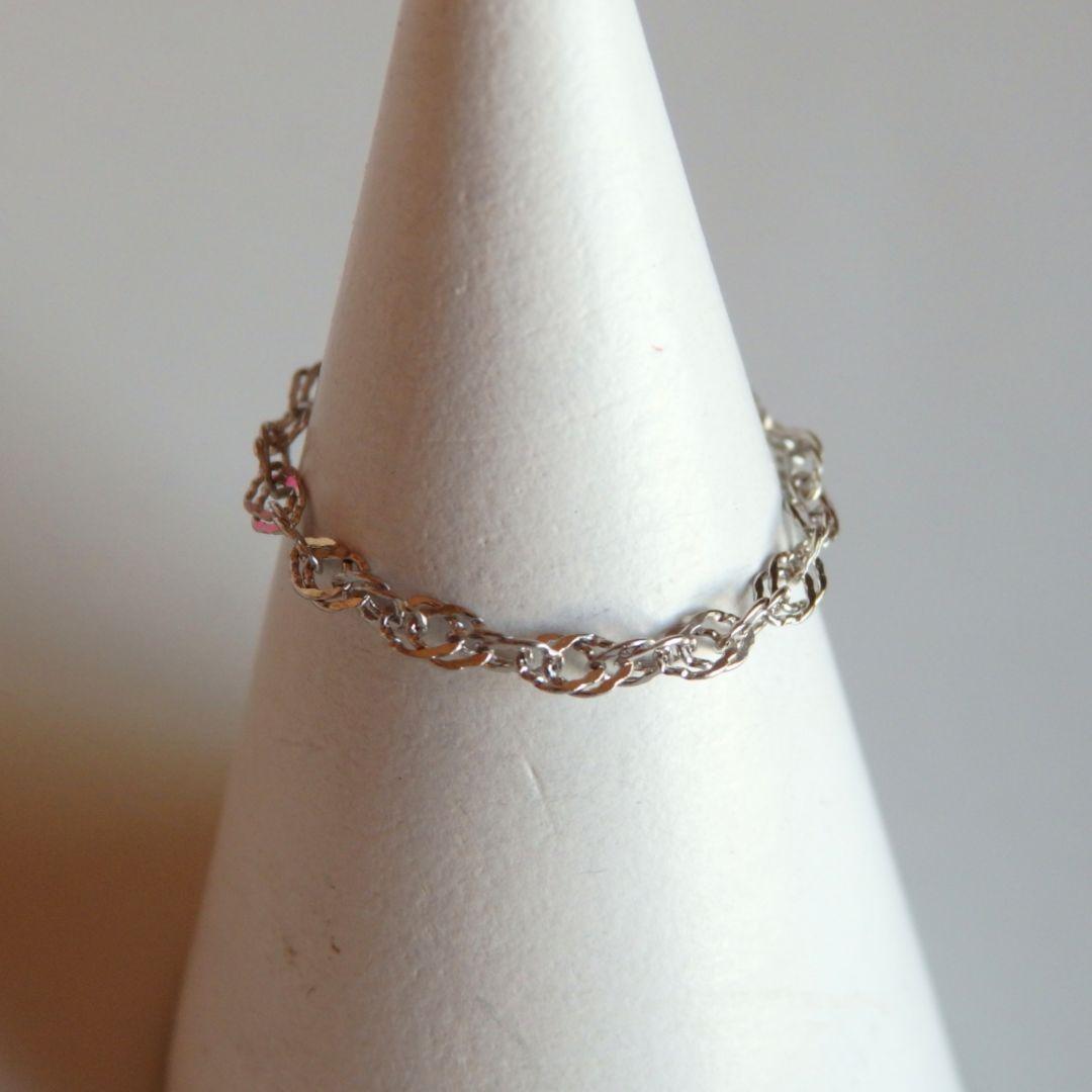 ☪︎る　プラチナリング　チェーンリング　スクリューチェーン　1.8㎜幅