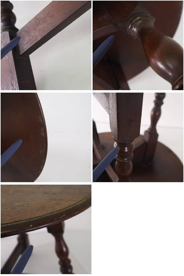 英国アンティーク オーク無垢 ラウンドコーヒーテーブル サイドテーブル