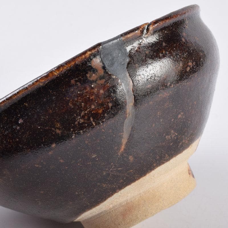 茶道具　瀬戸焼　黒茶碗　仕覆・時代箱付　V　8478