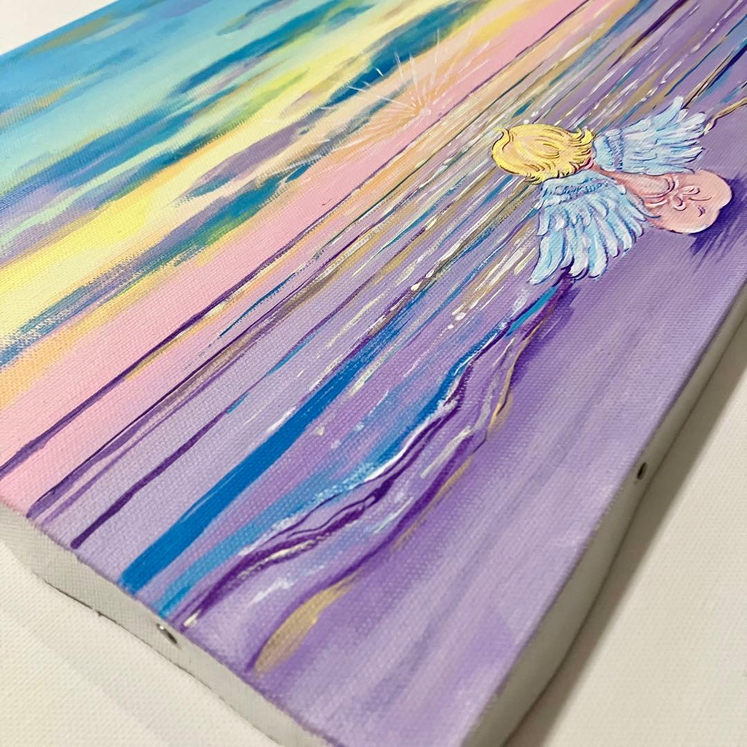 ＊RiRimama＊天使のアクリル画 海の風景