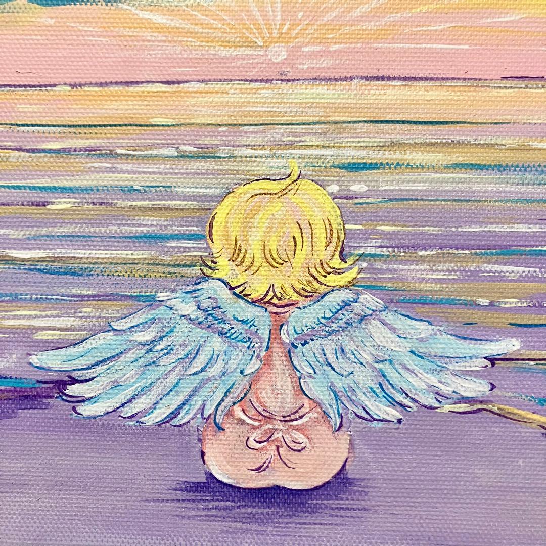 ＊RiRimama＊天使のアクリル画 海の風景