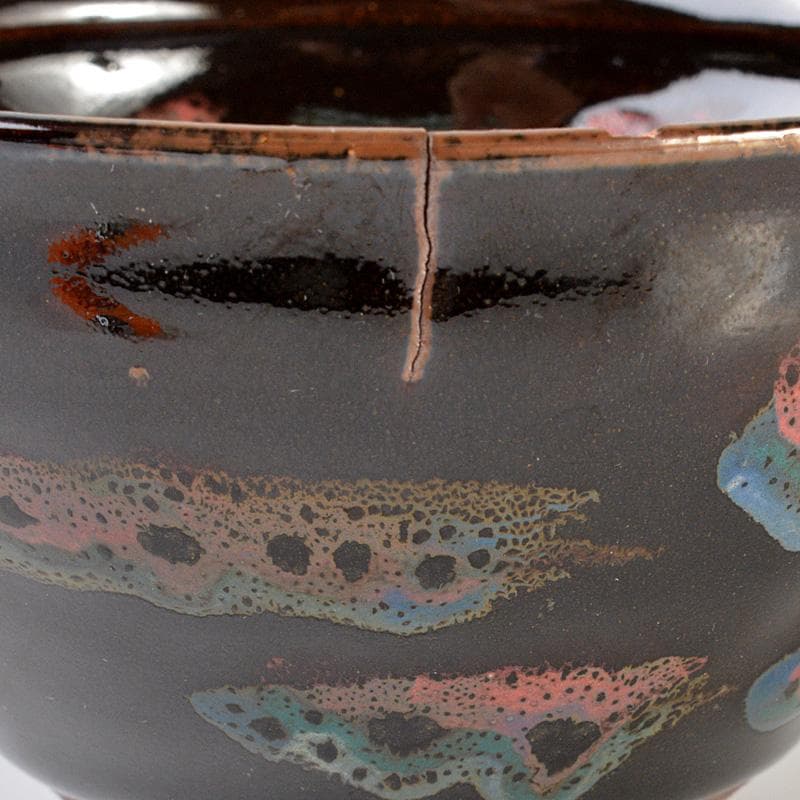 中国　南宋　油滴　曜変天目茶碗　在銘　C　6455