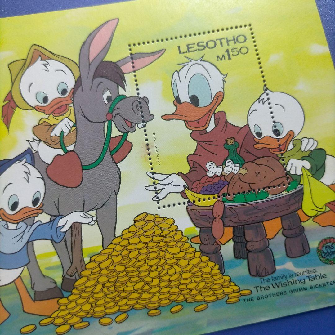 4469 外国切手 レソト ディズニーキャラクター 3枚+小型シートセット