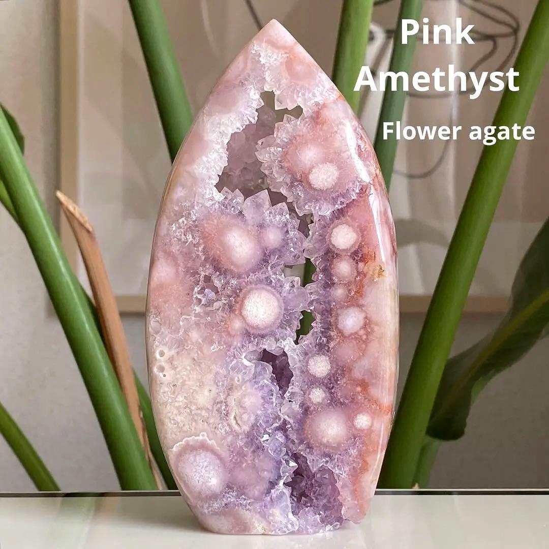 ★★★破格大特価【 高品質 ピンクアメジスト フラワーアゲートドゥルージー