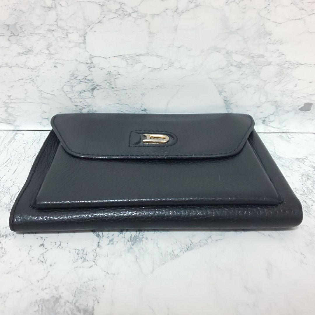 【極美品/希少】DELVAUX Dロゴ コンパクトウォレット シュリンクレザー