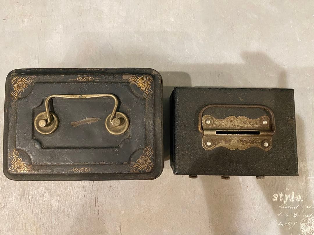 年代物 手提げ金庫 セット アンティーク ビンテージ 昭和レトロ 当時物 希少