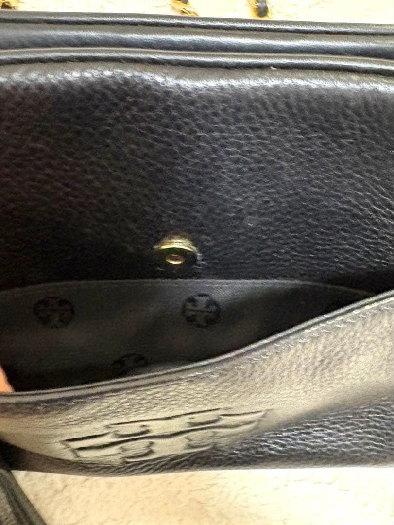 TORY BURCH レザー 2WAY ショルダーバッグ 黒 フリンジ