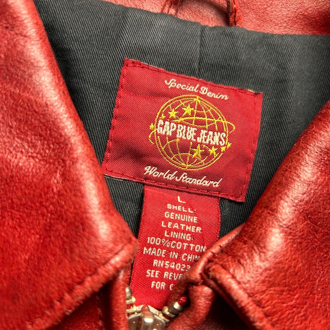 【極希少】 OLD GAP 90s Y2K 本革 レザー ジャケット ボルドー