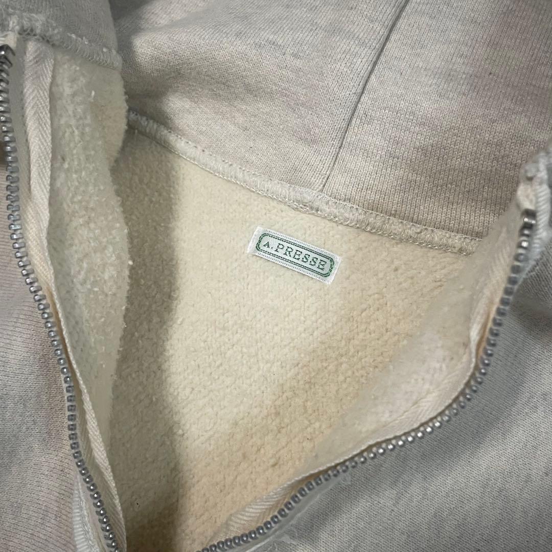 【25ss】A.PRESSE ハーフジップフーディ アイボリー