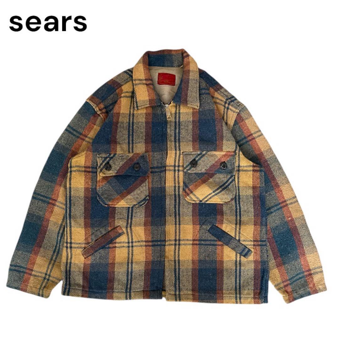 希少vintage60sSearsKingsRoadチェックウールジャケット古着