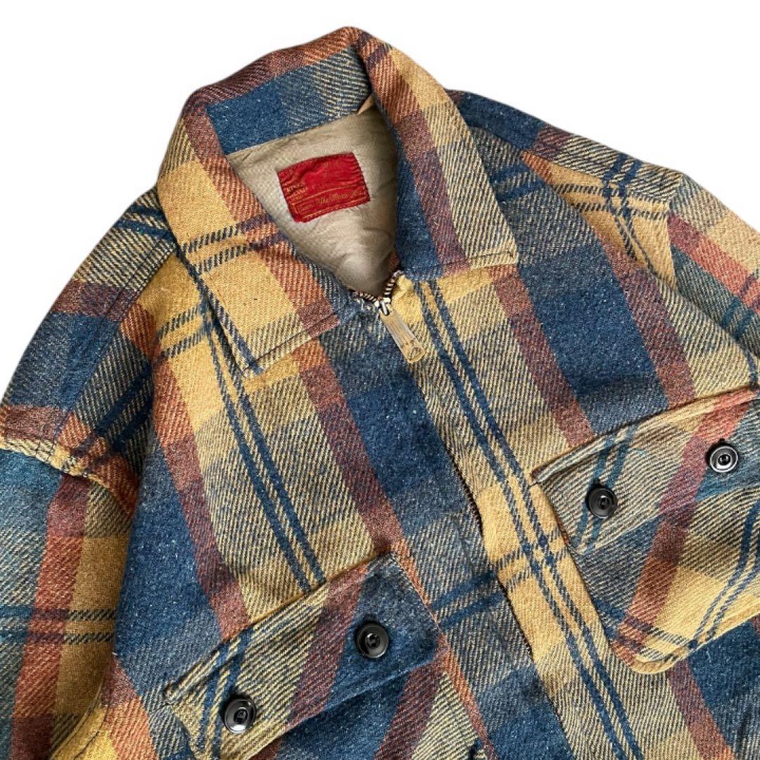 希少vintage60sSearsKingsRoadチェックウールジャケット古着