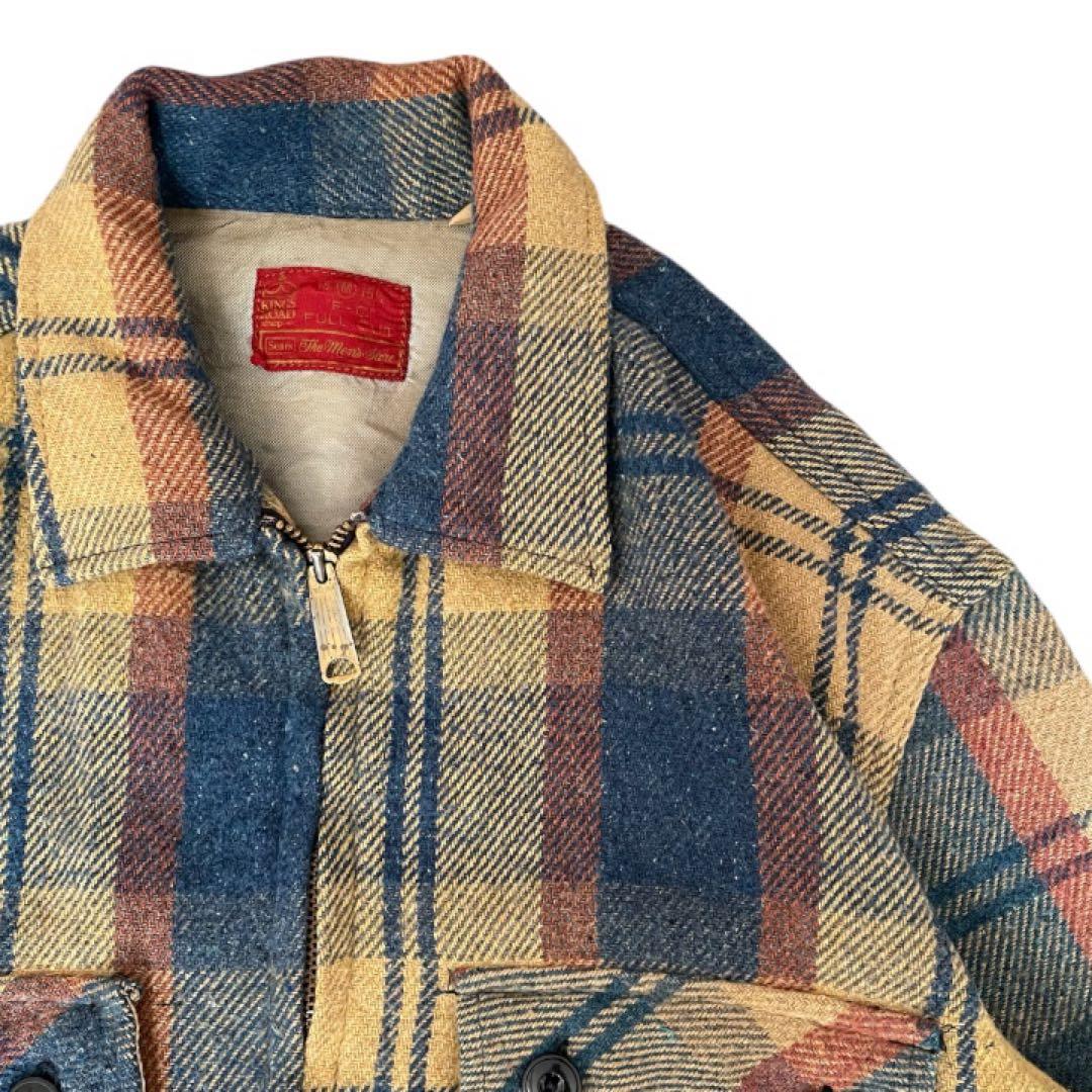 希少vintage60sSearsKingsRoadチェックウールジャケット古着