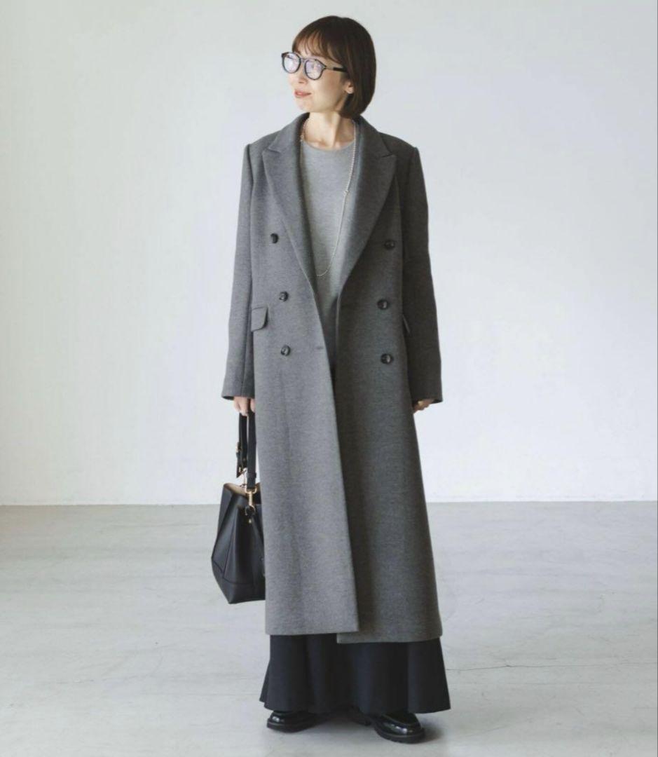お値下げ！Noble♥グレー　メルトンロングチェスターコート