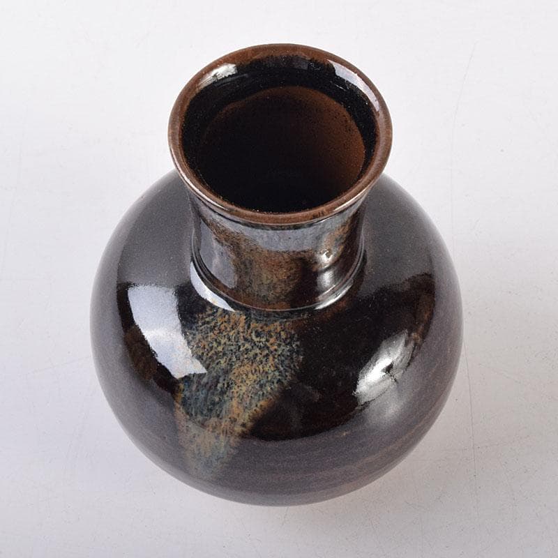 茶道具　京焼　平安　万代喜山造　鶴首茶入　仕覆付　共箱　V　6942