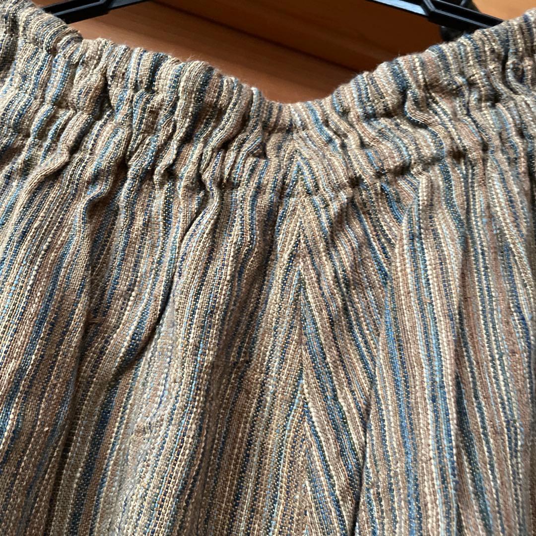 うさとの服　ストライプスカート風サルエルパンツ