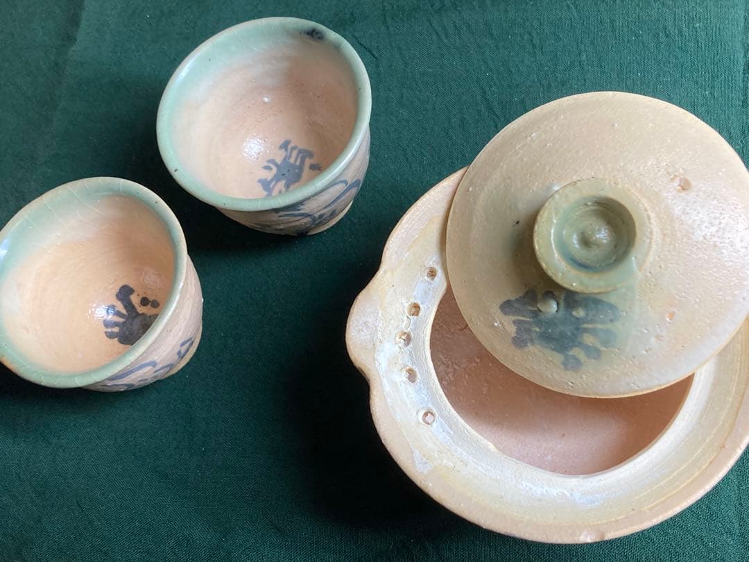 近江八田焼　煎茶器3点セット(未使用品)