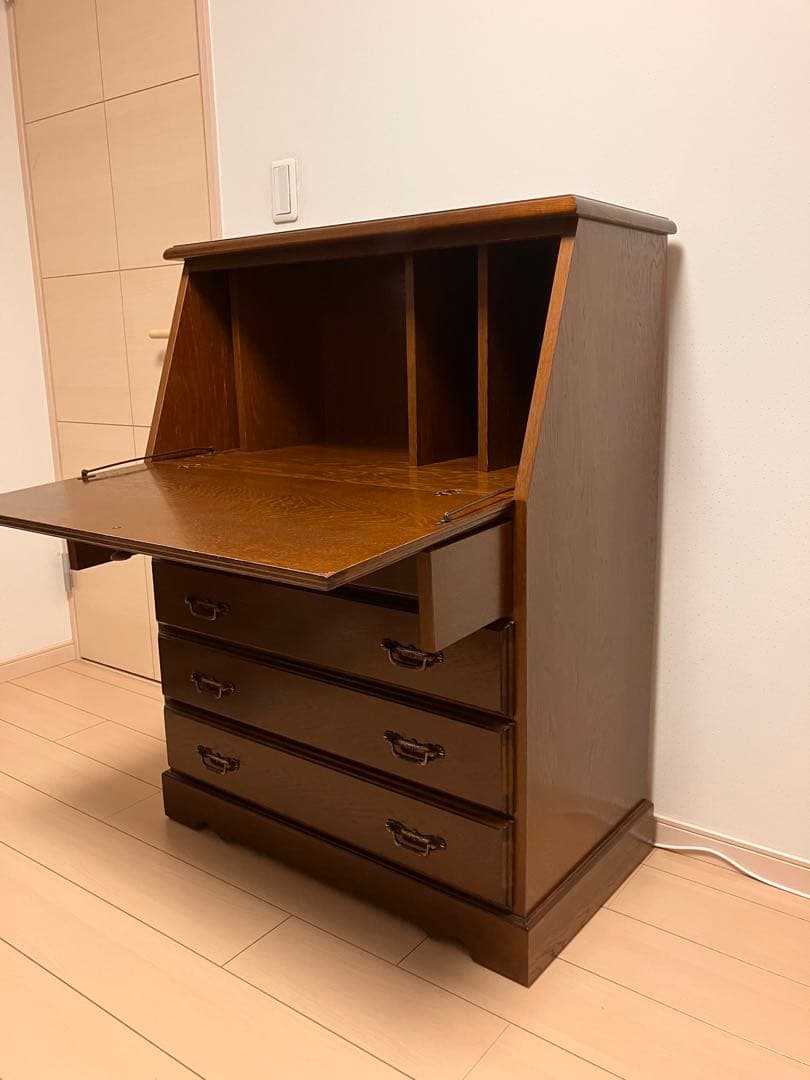 越後民芸　ライティングビューロー　ライティングデスク　高級　家具