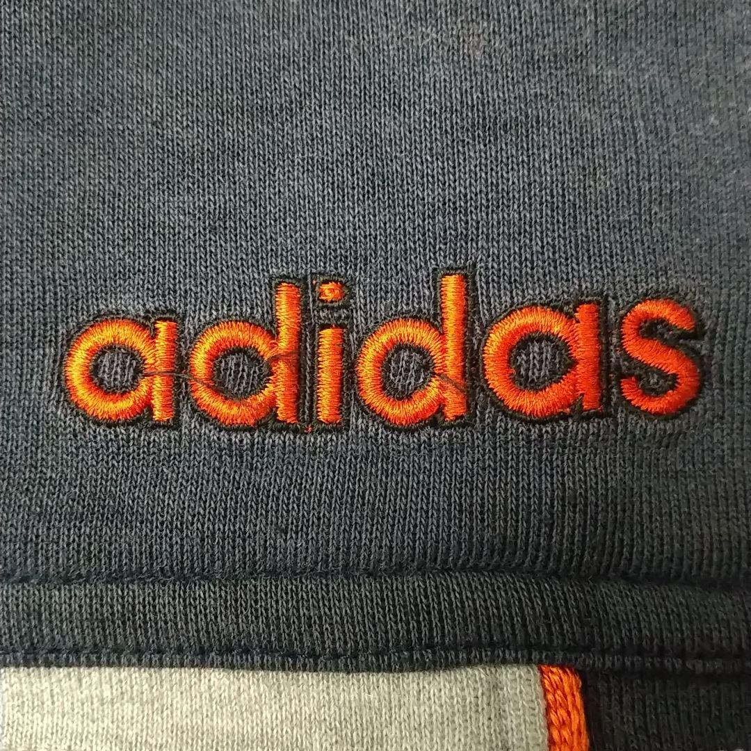 希少☆90s デサント製 アディダス 刺繍 アームロゴ パーカー L～O