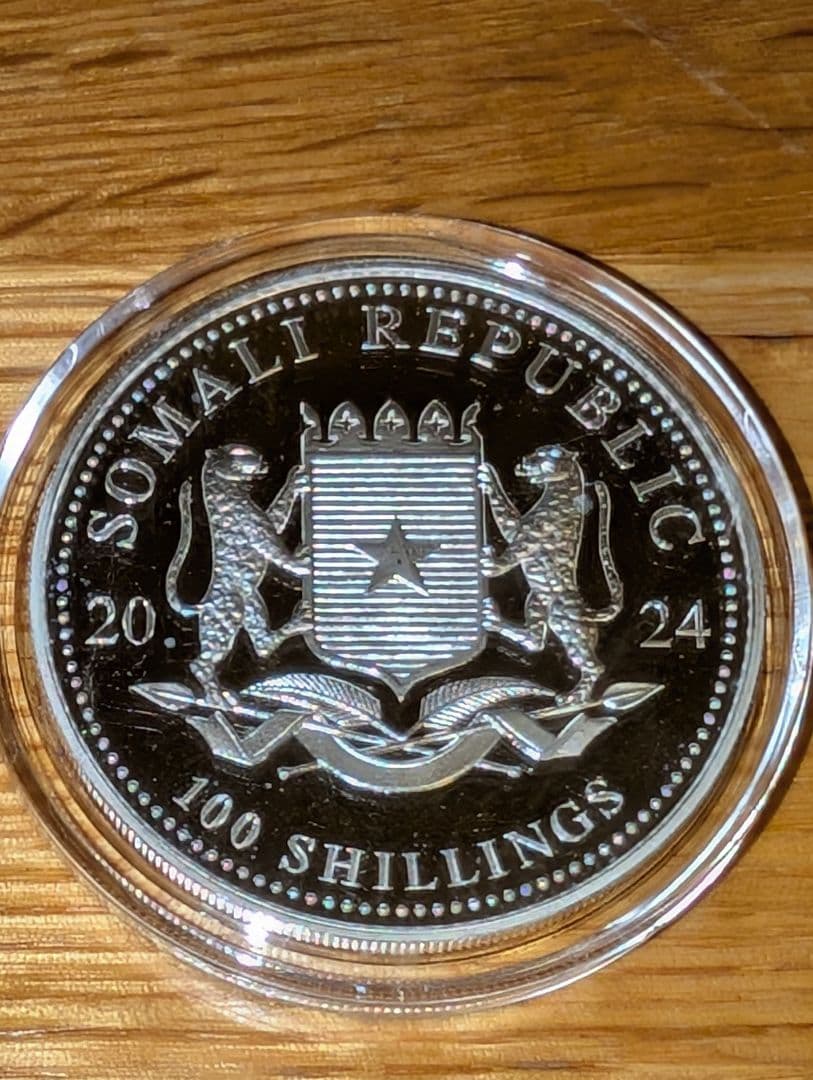 アフリカンワイルドライフ エレファント 1 oz 銀貨 2024年