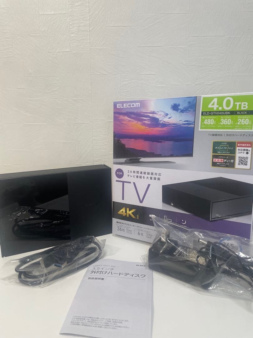 ELECOM 4TB 外付けハードディスク USB 3.0