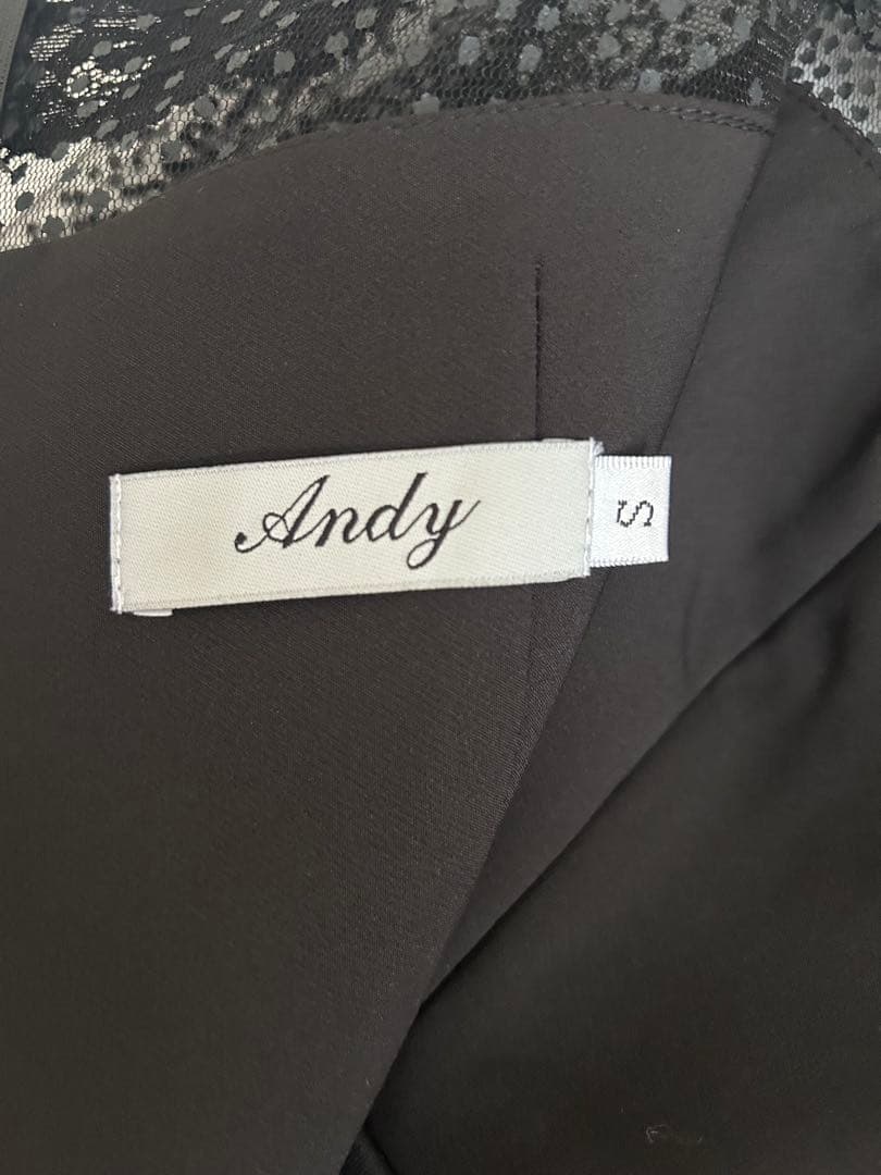 Andy/ブラック/レース/オフショルダー/ワンピース/Sサイズ