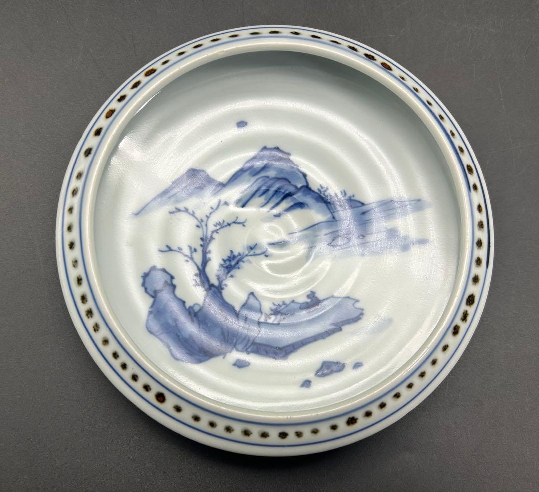 陶器　古余呂技窯　名工　川瀬順一　染付丸鉢　5枚