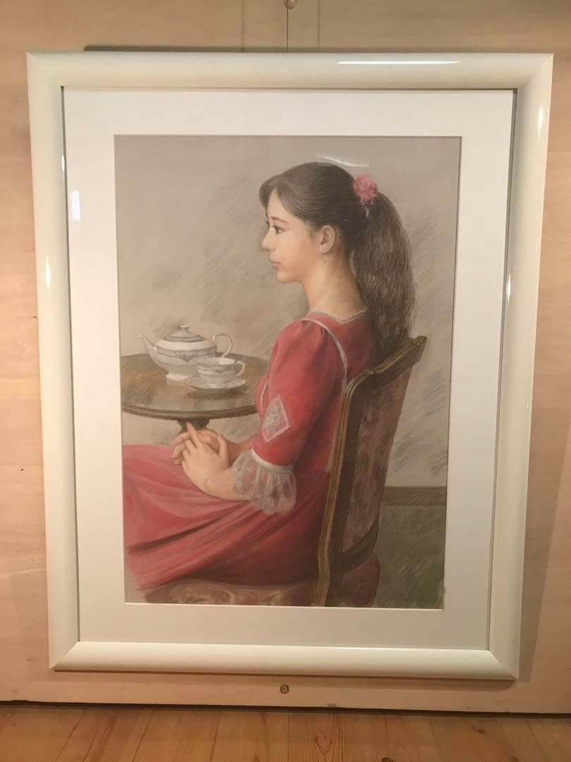 徳田宏行　「午後」　パステル画２０号　画面右下・作品裏に本人直筆サイン有り