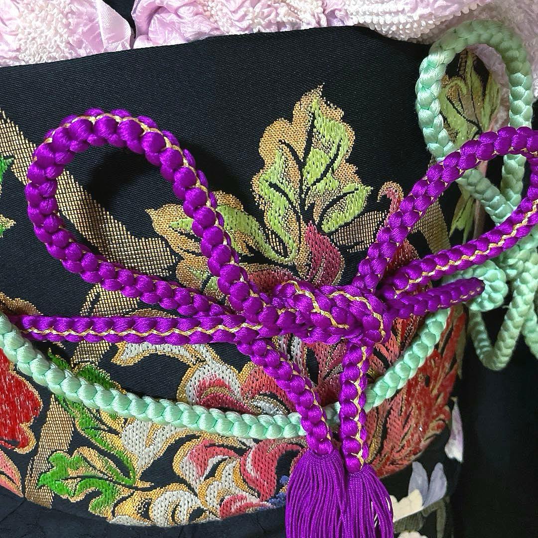 振袖フルセット　手描き友禅　紋意匠　成人式振袖　振袖　裄丈69 ほっそり華やか