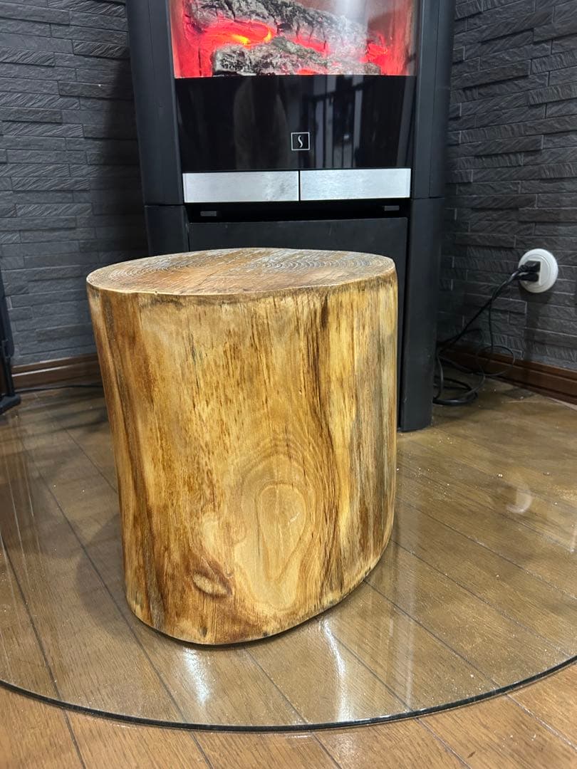 ケヤキ切り株　丸太　スツール　丸太椅子　サイドテーブル　ディスプレイ台