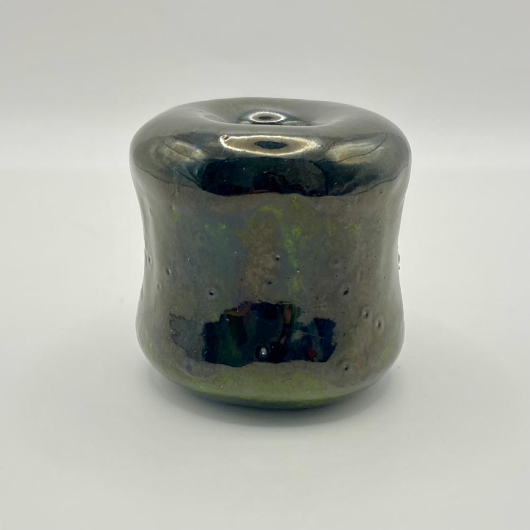 つくね蓋置 大樋焼 青釉　大樋長左衛門　共箱入　茶道具　茶器　伝統工芸品