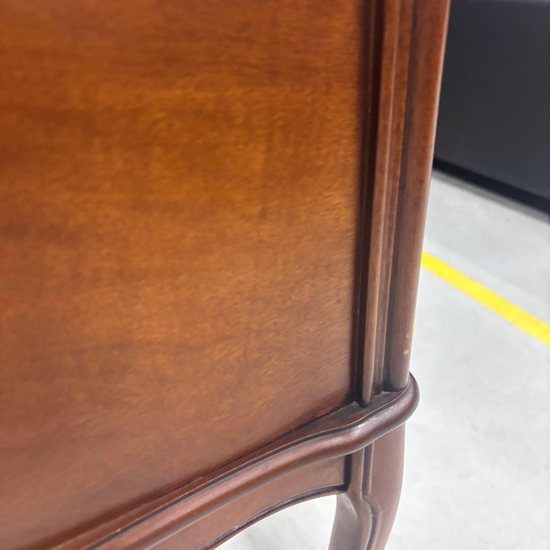 猫脚 クラシック調 サイドチェスト3段引き出し／ブラウン