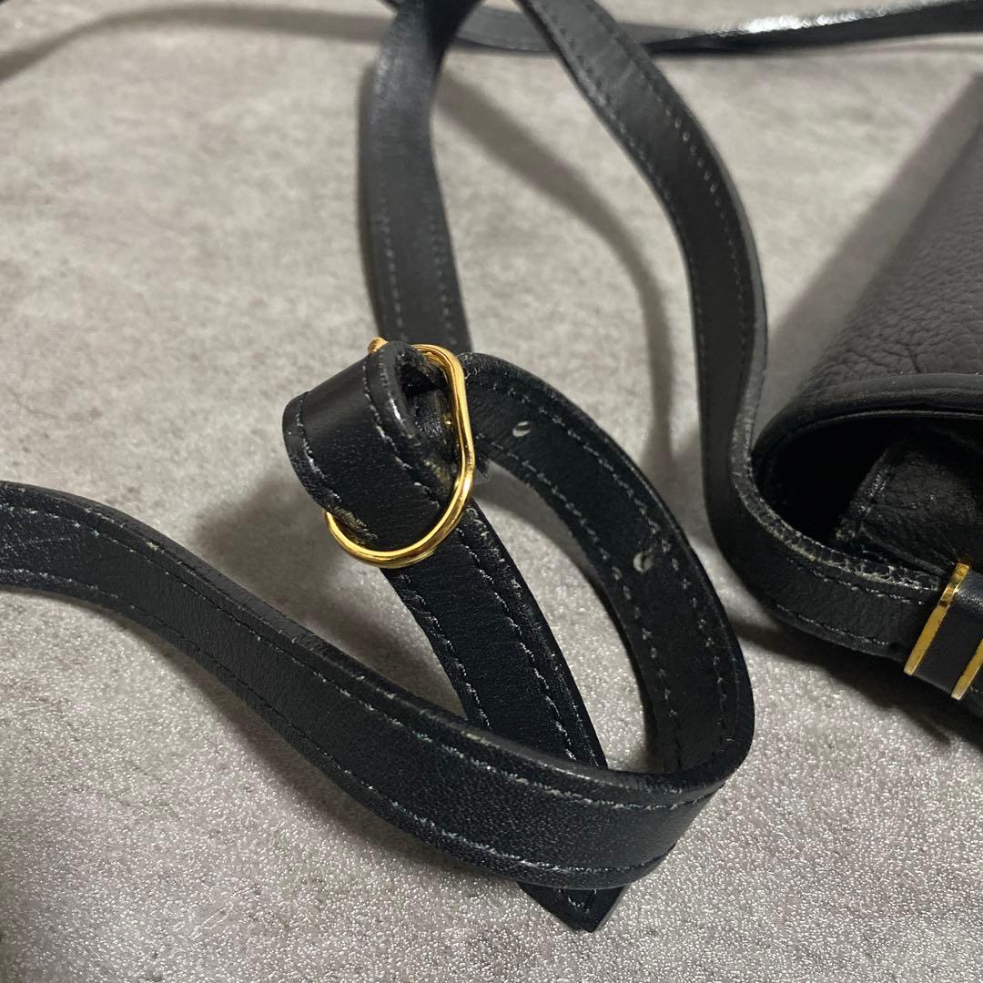 ✨極美品✨Burberrysブラックオールレザーショルダーバッグ　ノバチェック