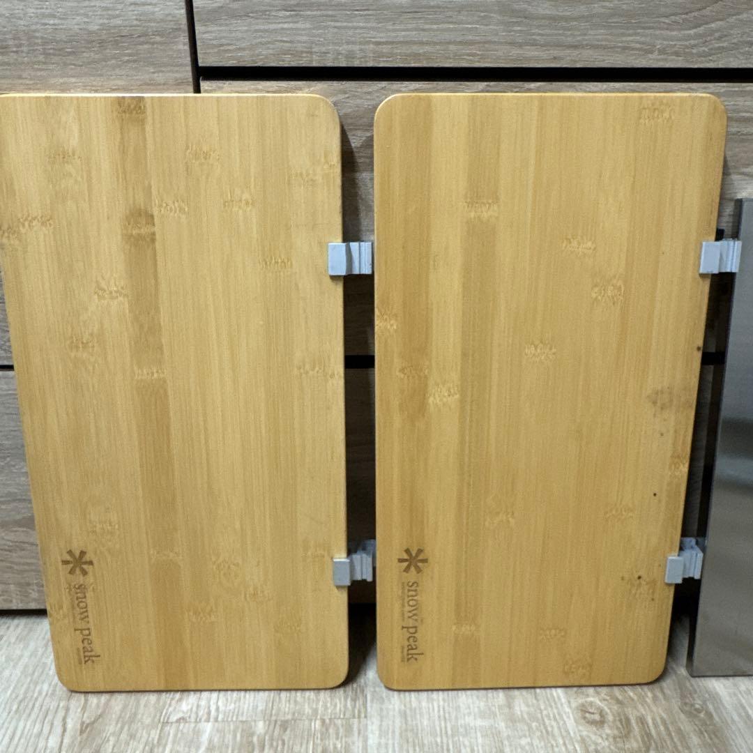 スノーピーク　スライドトップハーフ竹　２枚 ステンレストレー １枚