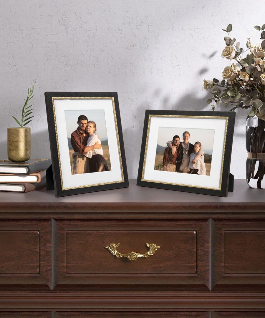 写真フレーム木目 壁掛け 卓上 ディスプレイ（28×23×1.5cm）