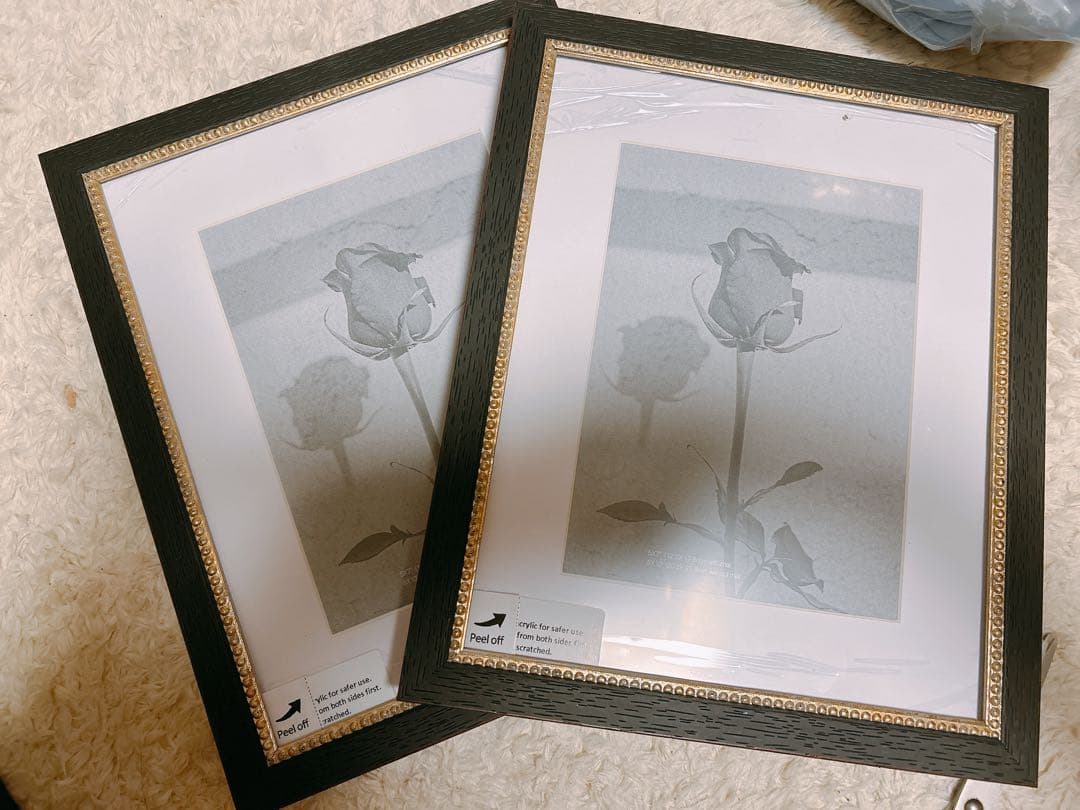 写真フレーム木目 壁掛け 卓上 ディスプレイ（28×23×1.5cm）