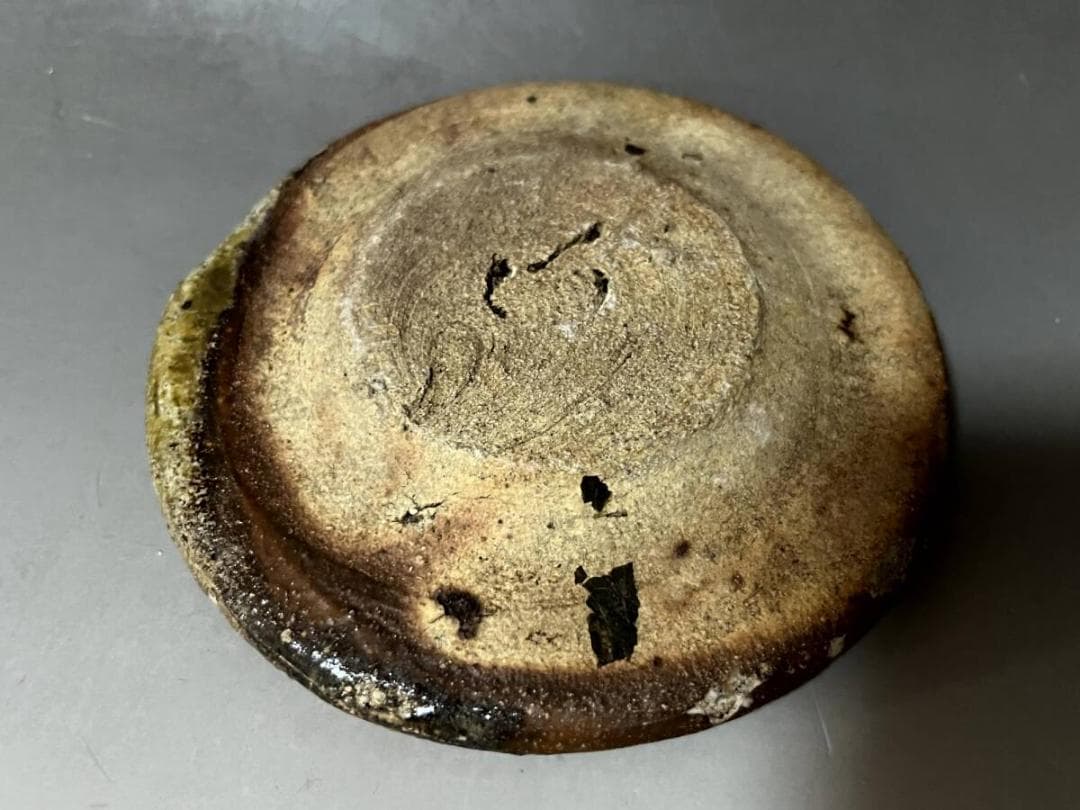 皿■古黄瀬戸 茶瓶敷 糸切り高台 敷皿お 茶道具 古美術 時代物 骨董品■