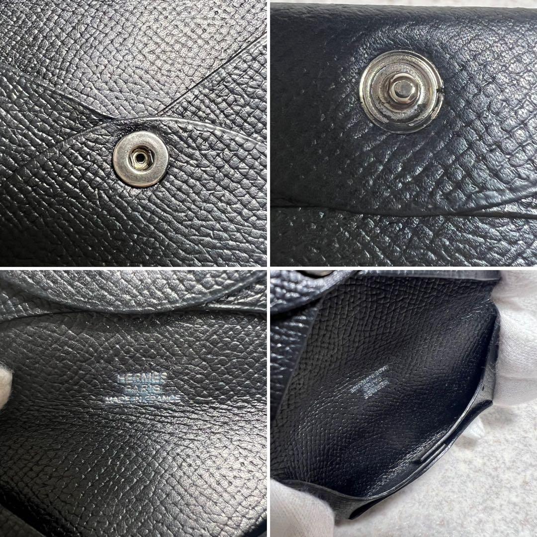 HERMES バスティアブラック レザー ケース