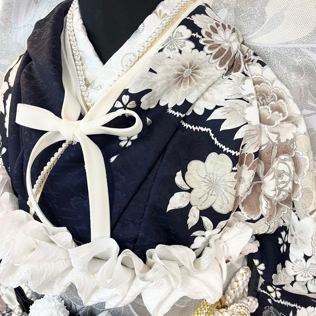 ■オーダー仕立て付き■新作■濃紺地正絹振袖フルセット■振袖一式■成人式