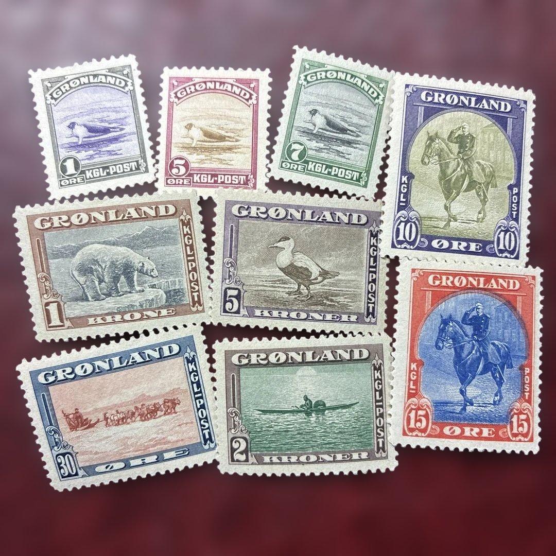 76817セール現品限　美品ヴィンテージ　グリーンランド発行シロクマ他9種揃